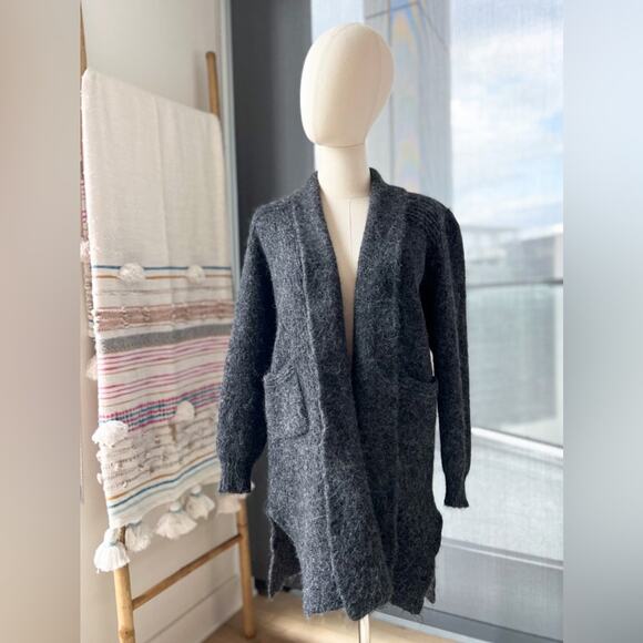 Simply Natural Grey Alpaca Acrylic Open Front Cardigan Sweater Women’s Size S-M - Picture 1 of 9